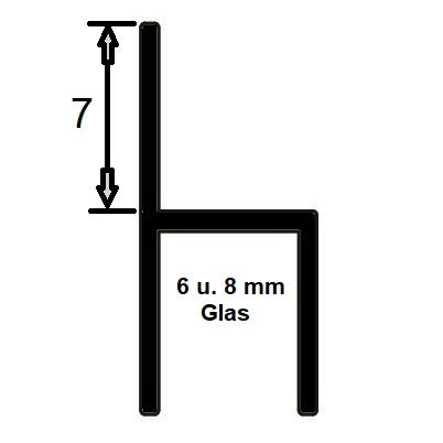 Polycarbonat-Dichtung mit harter Lippe 180° – Für 6, 8 oder 10 mm Glas – Art.Nr. S003A2
