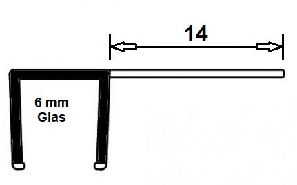 Überlappungsdichtung aus Polycarbonat mit 90°-Lippe – Für 6, 8 oder 10 mm Glas – Art.Nr. S004