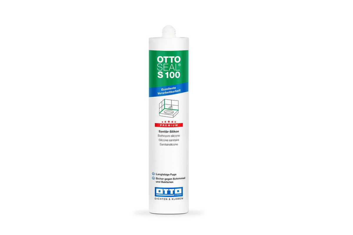 OTTO S100 Premium-Sanitär-Silikon – 300 ml transparent für Dusche und Bad