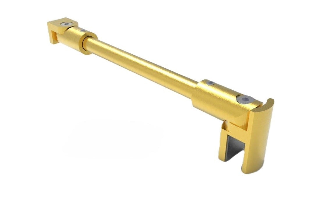 Stabistangen-Set rund, goldfarbig, Glas-Wand, 12 mm