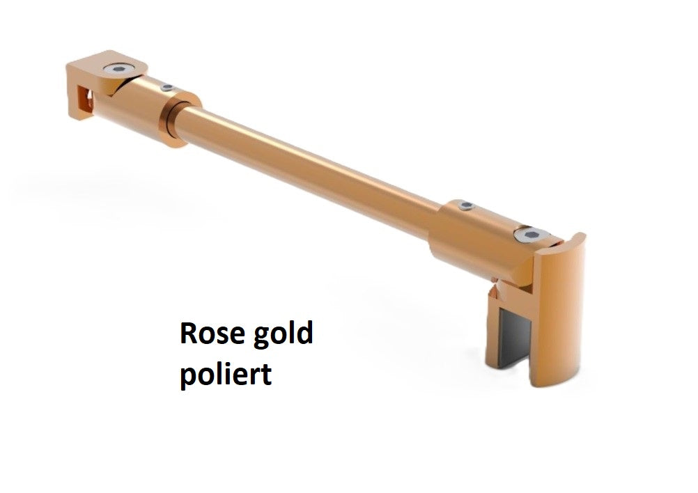 Stabistangen-Set rund, Farbe: Kupfer, Glas-Wand, flexibel einstellbar, 12 mm Rohr, Art.Nr. S1212SET