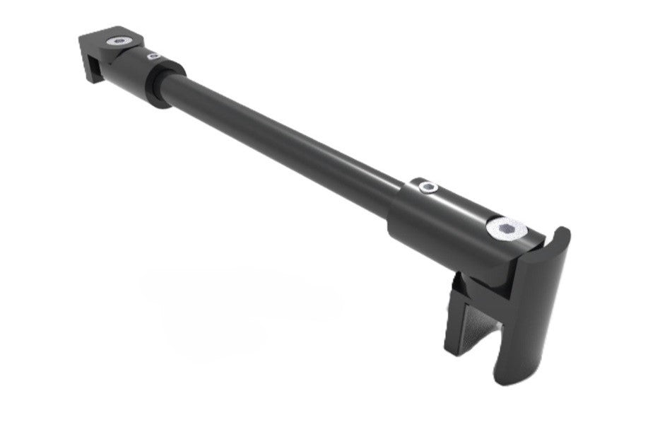 Stabistangen-Set rund, Schwarz, Glas-Wand, 12 mm Rohr