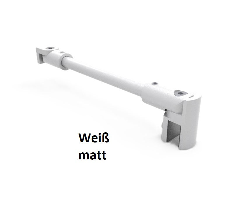 Rundes Stabistangen-Set Glas-Wand 1200 mm – Ø 12 mm, flexibel einstellbar für 8-10 mm Glas – Art.Nr. S1212SET