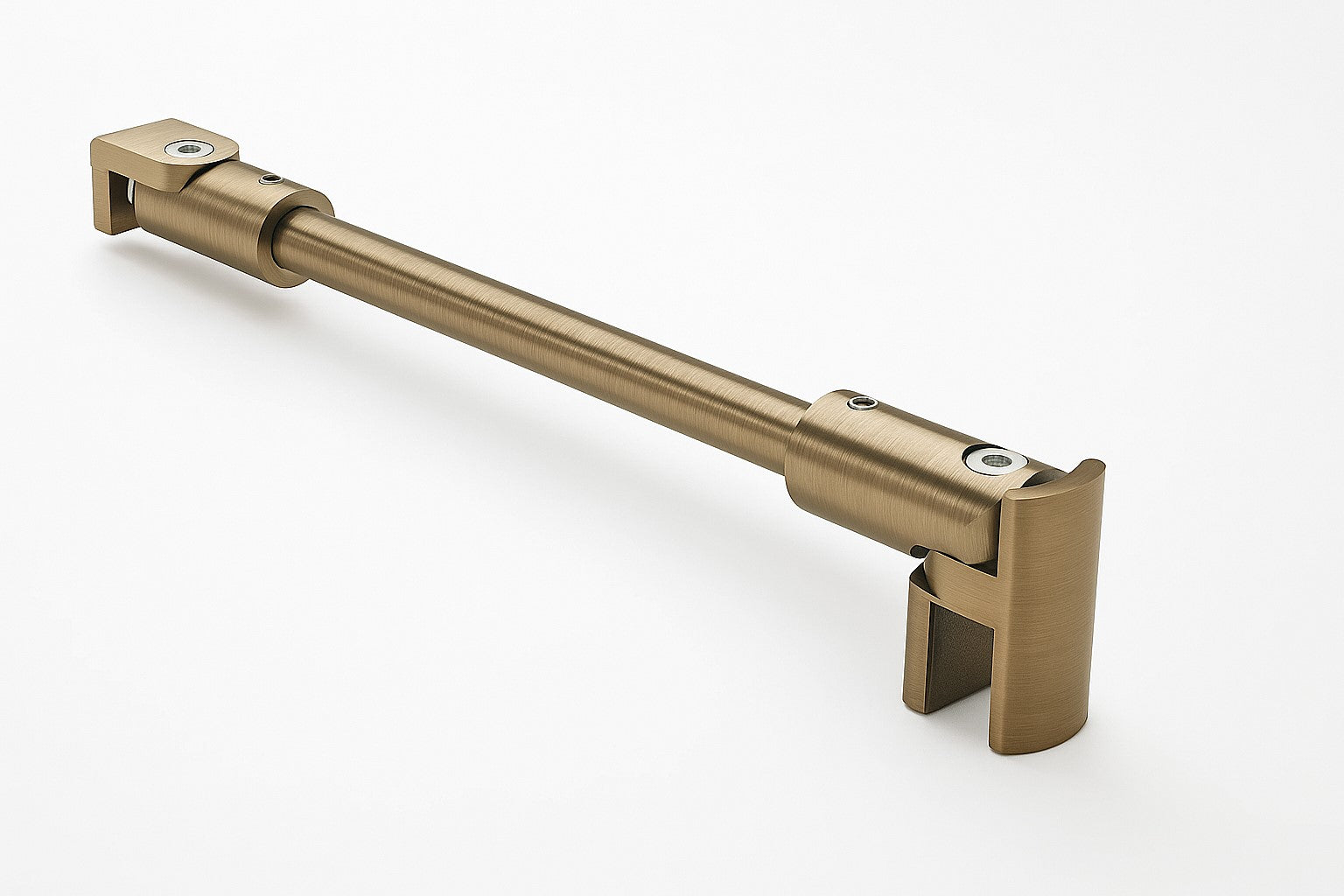 Rundes Stabistangen-Set Glas-Wand 1200 mm – Ø 12 mm, flexibel einstellbar für 8-10 mm Glas – Art.Nr. S1212SET