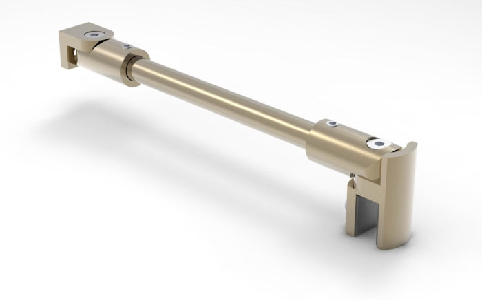 Rundes Stabistangen-Set Glas-Wand 1200 mm – Ø 12 mm, flexibel einstellbar für 8-10 mm Glas – Art.Nr. S1212SET