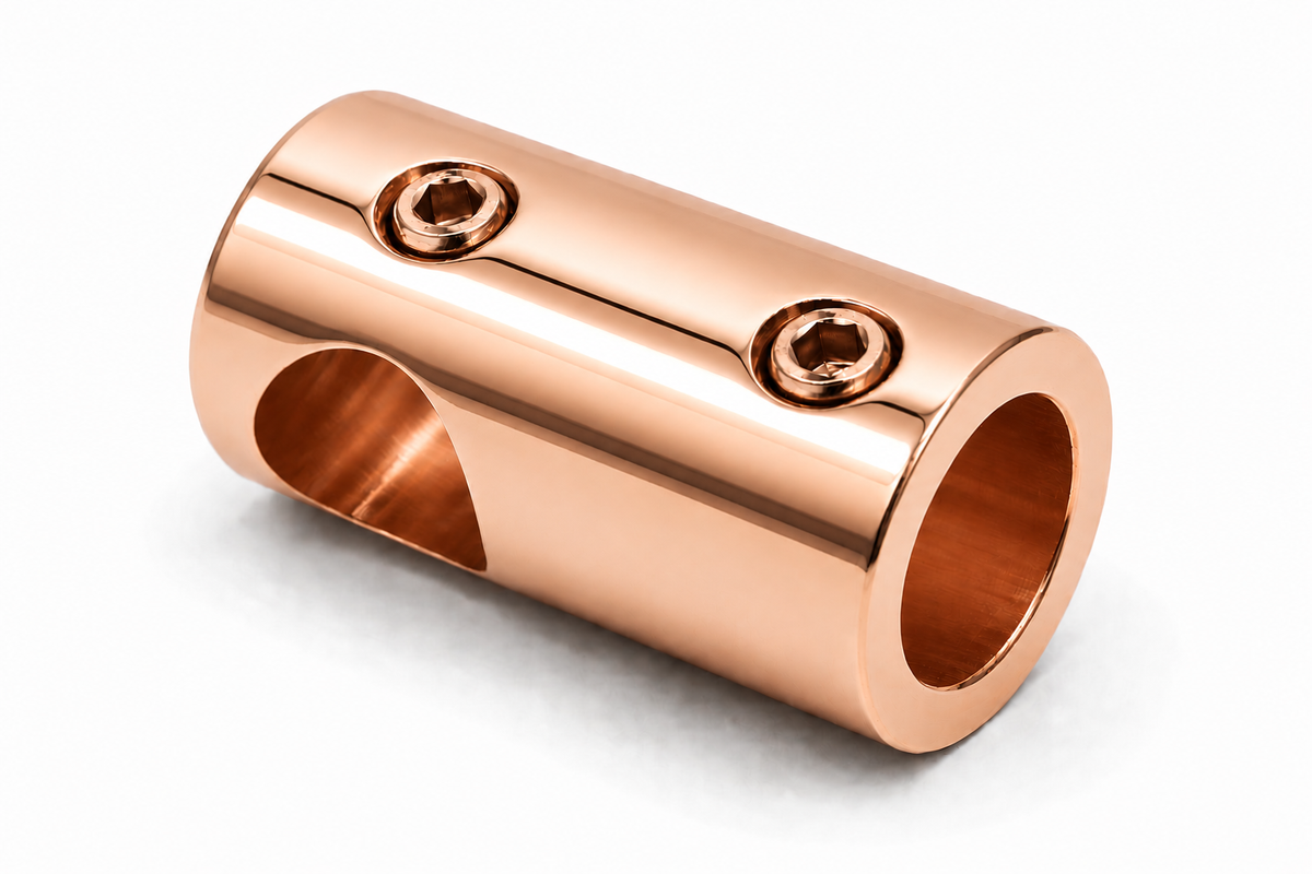 T-Verbinder kurz für Stabistange Ø 12 mm aus Messing, 11 Oberflächen