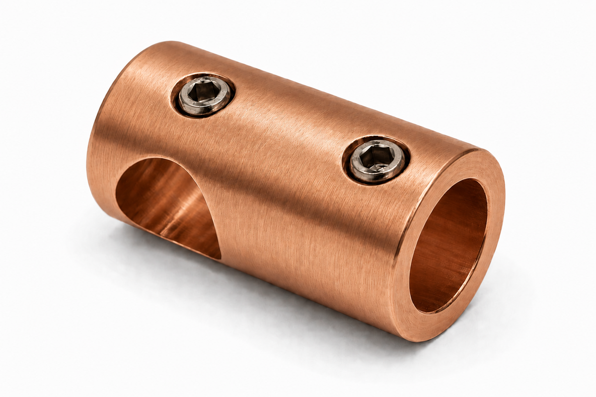 T-Verbinder kurz für Stabistange Ø 12 mm aus Messing, 11 Oberflächen