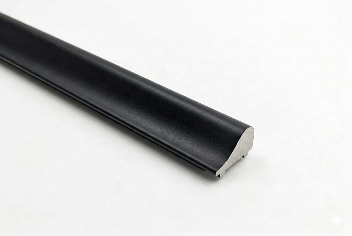 Schwallprofil aus Metall 15 x 9 mm, für Duschen aus Glas, Vollmaterial, robust und langlebig Art.Nr. S1L