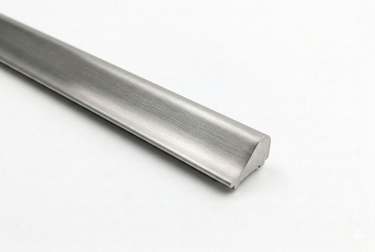 Schwallprofil aus Metall 15 x 9 mm, für Duschen aus Glas, Vollmaterial, robust und langlebig Art.Nr. S1L