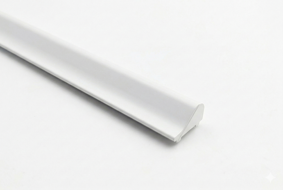 Schwallprofil aus Metall 15 x 9 mm, für Duschen aus Glas, Vollmaterial, robust und langlebig Art.Nr. S1L