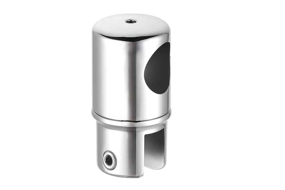 Drehbarer Glashalter S4V als Endstück in Chrom glanz für 8 bis 10 mm Glas, Bauteil des Sets