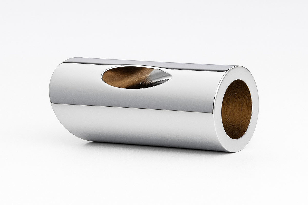 Wandhalter für Stabilisierungsstange Ø 19 mm – 22,5° Montage, massives Messing, Chrom