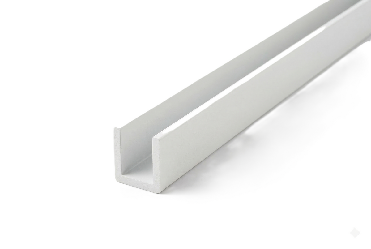 Alu U-Profil zur innenseitigen Silikonverklebung einer Glasscheibe, in 13 Farben, Art.Nr. SDCD3812