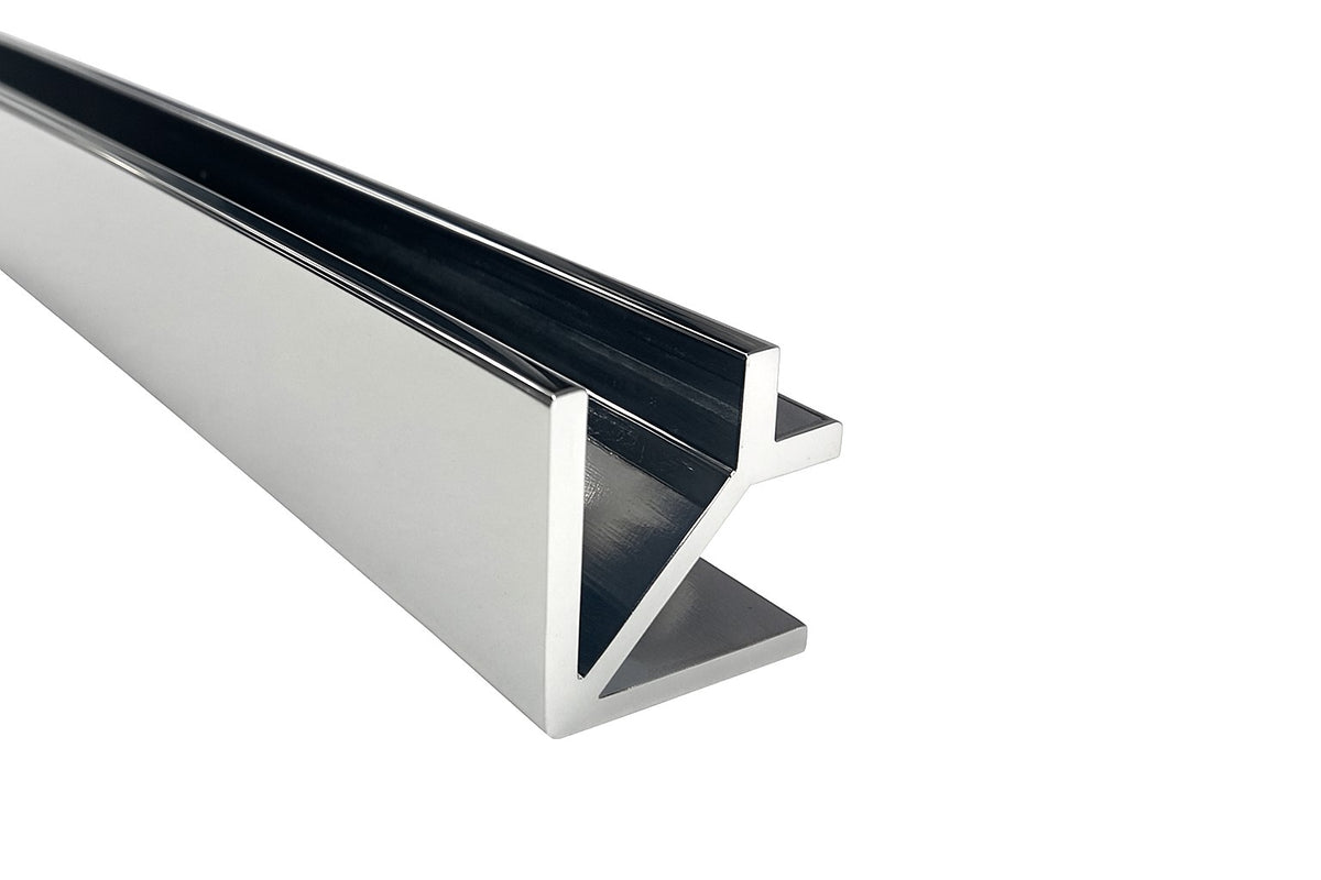 Aluminium-Eckprofil 90° für 8 mm Glas – 19 x 19 mm, 2,4 m – 5 Oberflächen – Art.Nr. SDCP38