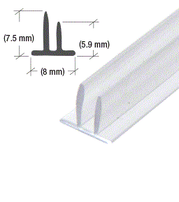 Selbstklebende Vinyldichtung mit zwei Schenkeln – Für 6 oder 8 mm Glas – Art.Nr. SDTDFT2