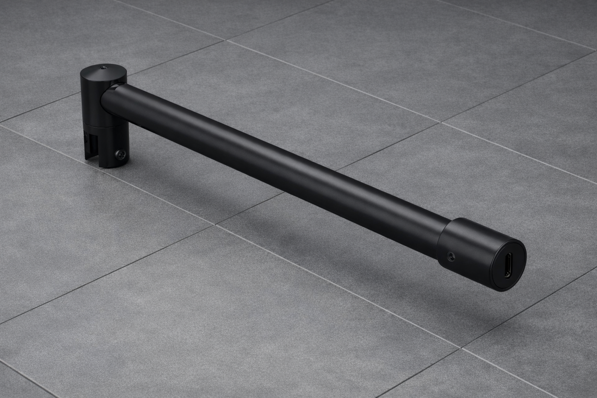 Edelstahl Stabistangen-Set Glas-Wand 90°, Ø 19 mm, für 8-10 mm Glas, Art.Nr. SE1912SET