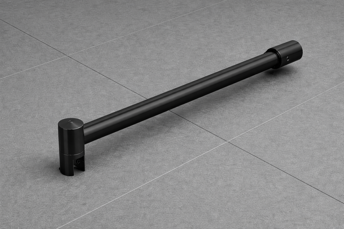 Edelstahl Stabistangen-Set Glas-Wand 90°, Ø 19 mm, für 8-10 mm Glas, Art.Nr. SE1912SET