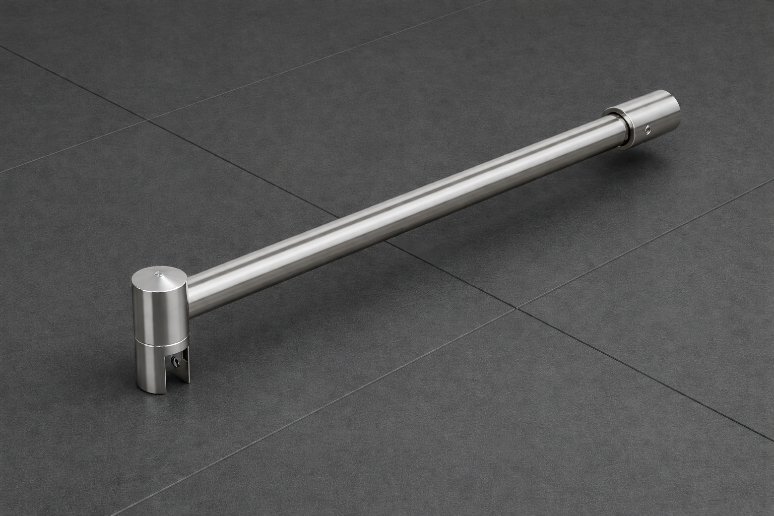 Edelstahl Stabistangen-Set Glas-Wand 90°, Ø 19 mm, für 8-10 mm Glas, Art.Nr. SE1912SET