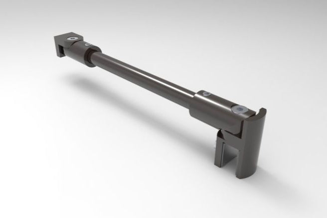 Rundes Stabistangen-Set Glas-Wand 1200 mm – Ø 12 mm, flexibel einstellbar für 8-10 mm Glas – Art.Nr. S1212SET