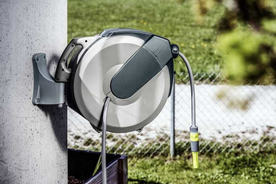 Automatik-Schlauchbox für die Wandmontage, DN15 Gartenschlauch 1/2 Zoll, mit 180 Grad schwenkbarem Wandhalter, in 15 m oder 25 m, Art.Nr. RESCHLBOX