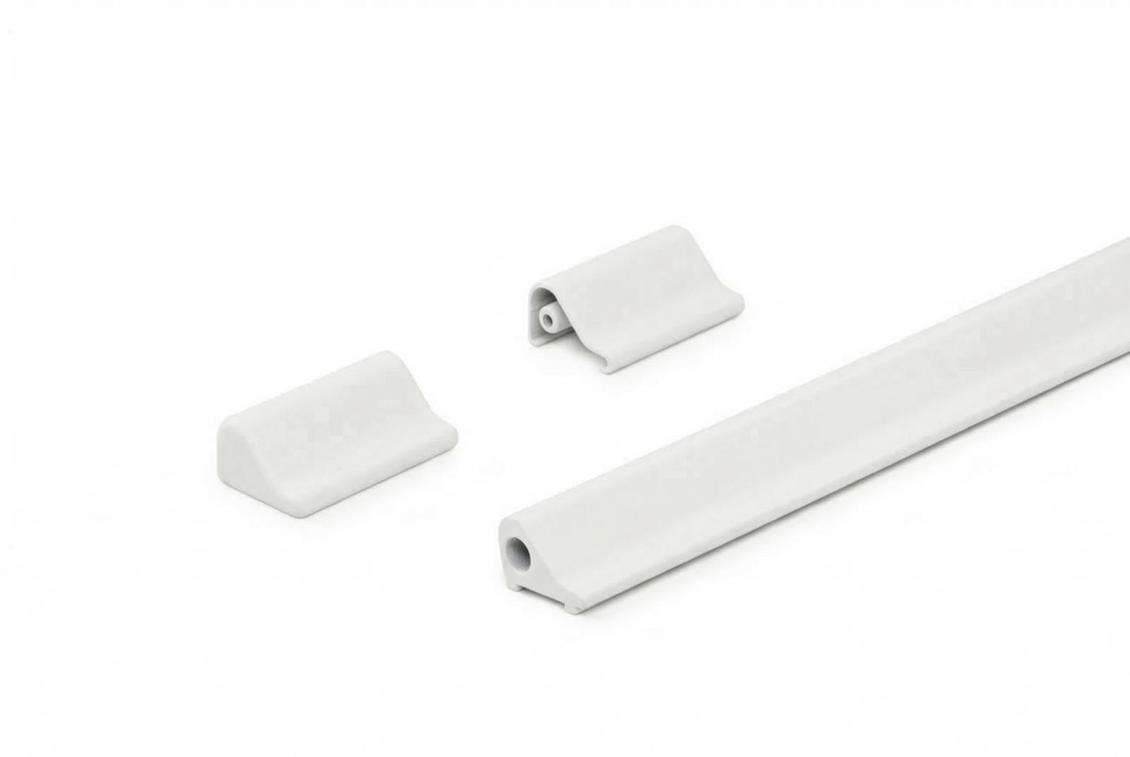 Set Nischendusche 8535 – Profil mit Endkappen, 90 oder 186 cm, Chrom oder Weiß