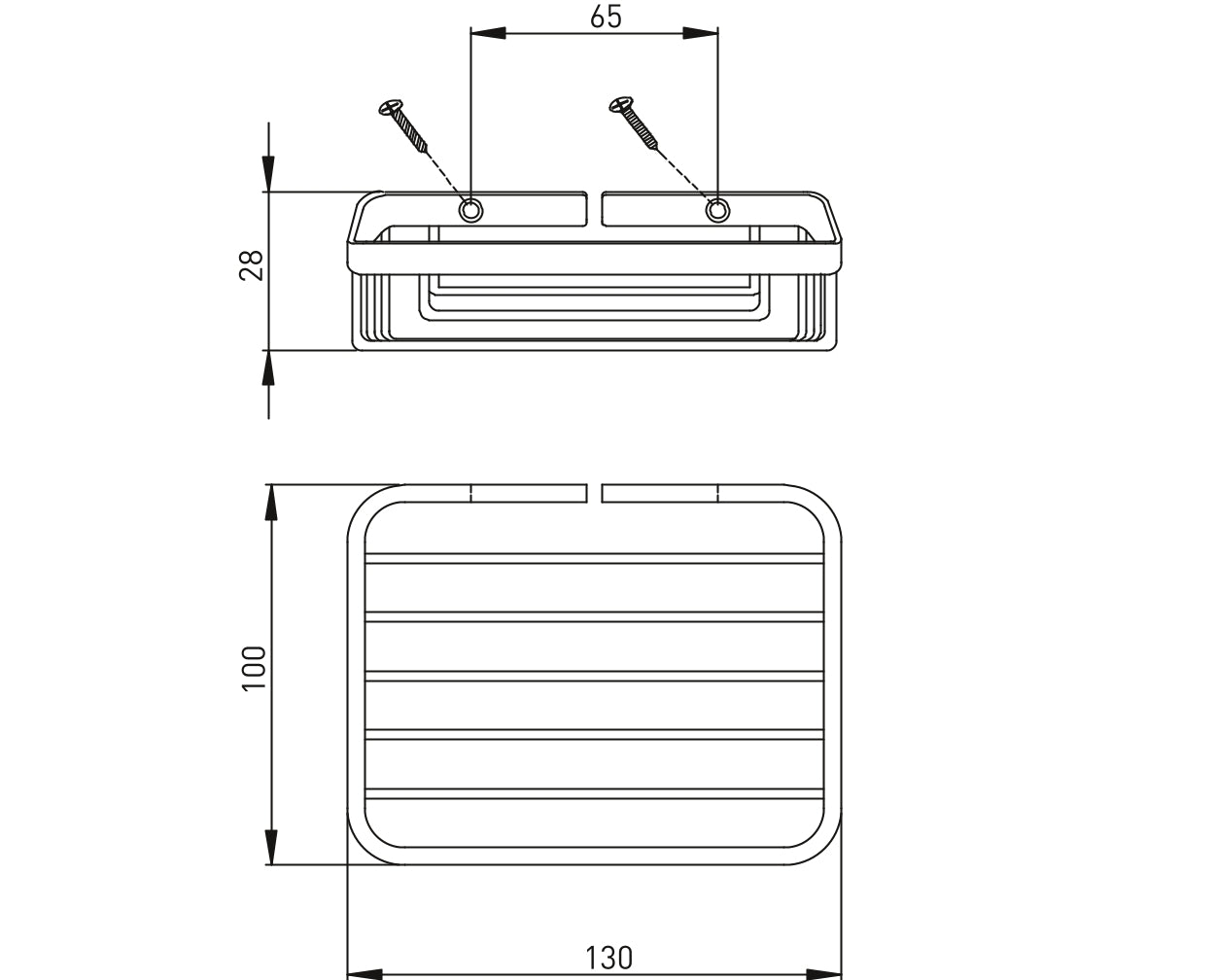 Seifenkorb chrom geschlossen 130x100 mm – TRINNITY