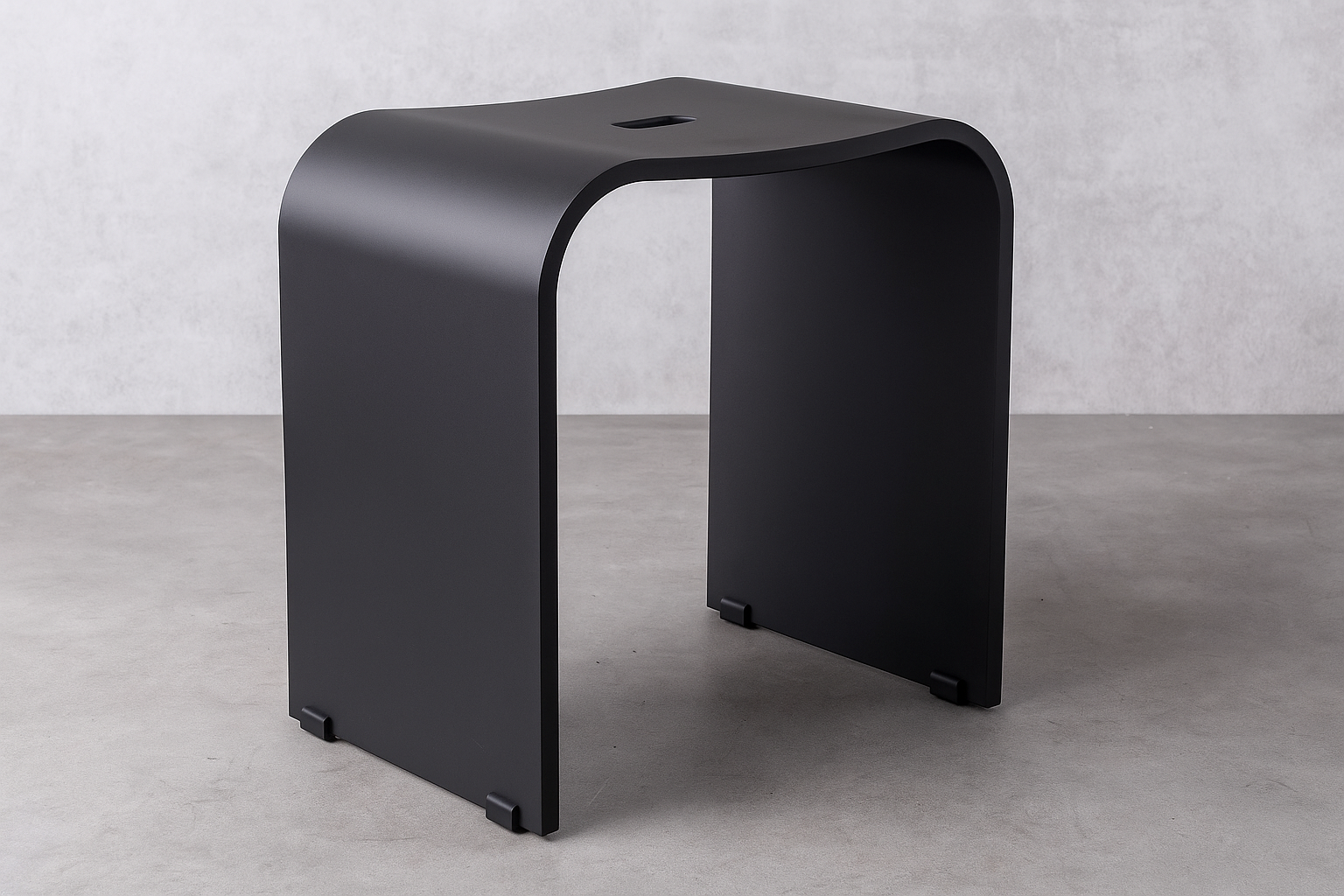 Duschhocker – Modernes Design in Weiß und Schwarz, Plexiglas