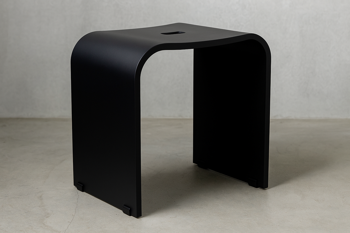 Smedbo LIVING Duschhocker 407 – Plexiglas, rutschsicher, 44 cm Sitzhöhe – Schwarz oder Weiß matt