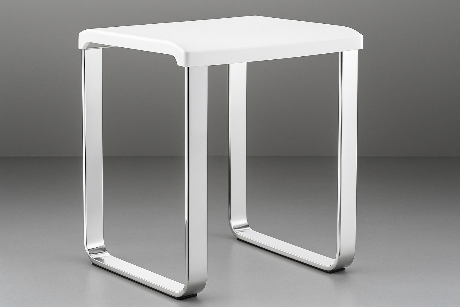 Smedbo LIVING Duschhocker FK406/FK416 – Aluminium verchromt, 48 cm Sitzhöhe – Weiß oder Grau