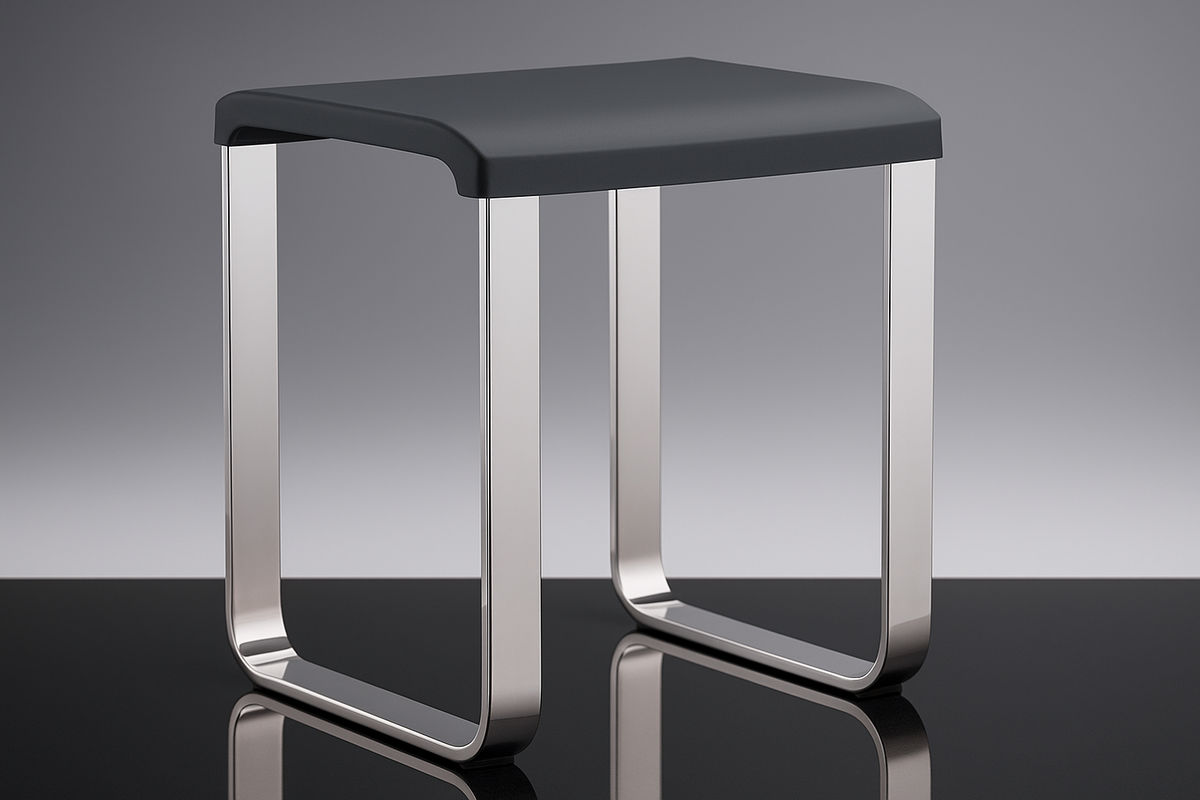 Smedbo LIVING Duschhocker FK406/FK416 – Aluminium verchromt, 48 cm Sitzhöhe – Weiß oder Grau