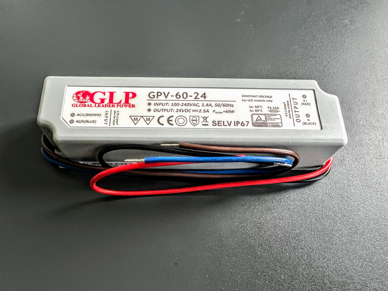 IP67 Wasserdichter Transformator für LED Streifen Beleuchtung, LED Trafo 100W, 4,2A, 24V, IP67, Art.Nr. 007209