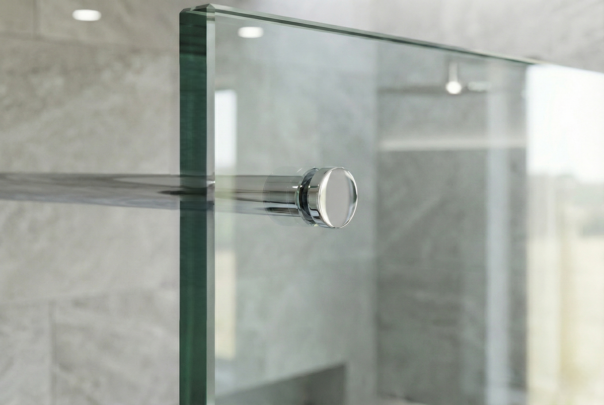 Stabistange-Set für Glasdusche – Glas-Wand, 19 mm Edelstahlrohr für Glasbohrung, Art.-Nr. TUBE