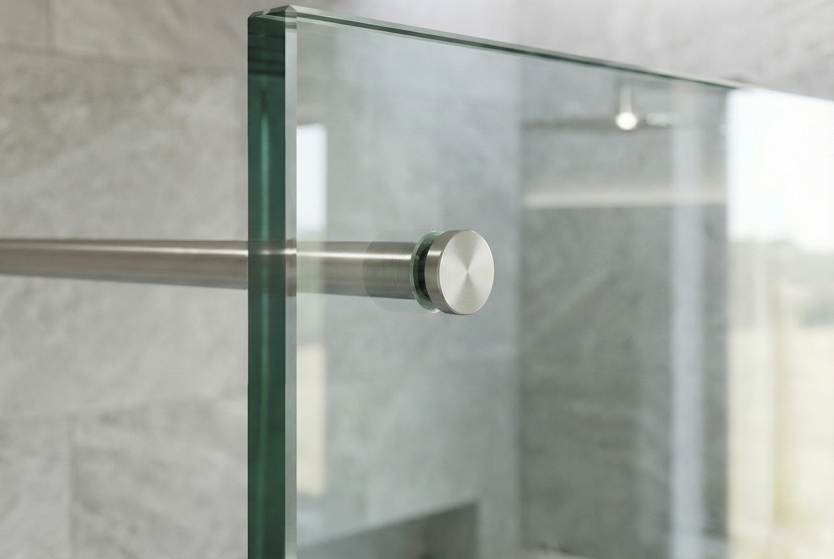 Stabistange-Set für Glasdusche – Glas-Wand, 19 mm Edelstahlrohr für Glasbohrung, Art.-Nr. TUBE