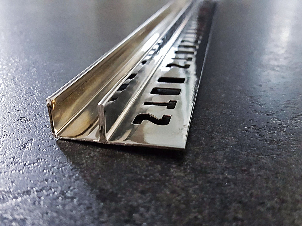 Fliesen-U-Winkelprofil "Slimline" Edelstahl verchromt hochglanz – Für 8 und 10 mm Glas – Art.Nr. UCHR