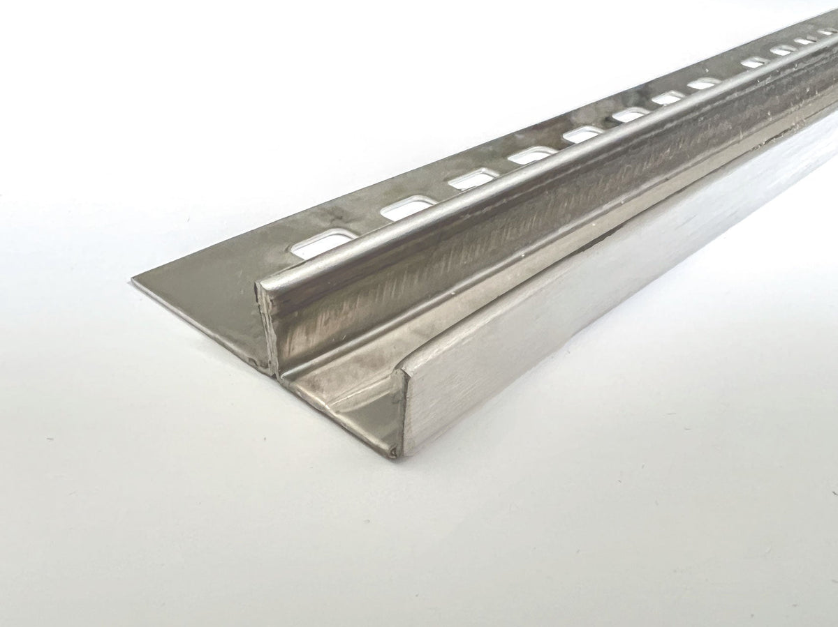 Fliesen-U-Winkelprofil "Slimline" Edelstahl K220 gebürstet – Für 8 und 10 mm Glas – Art.Nr. UEK220