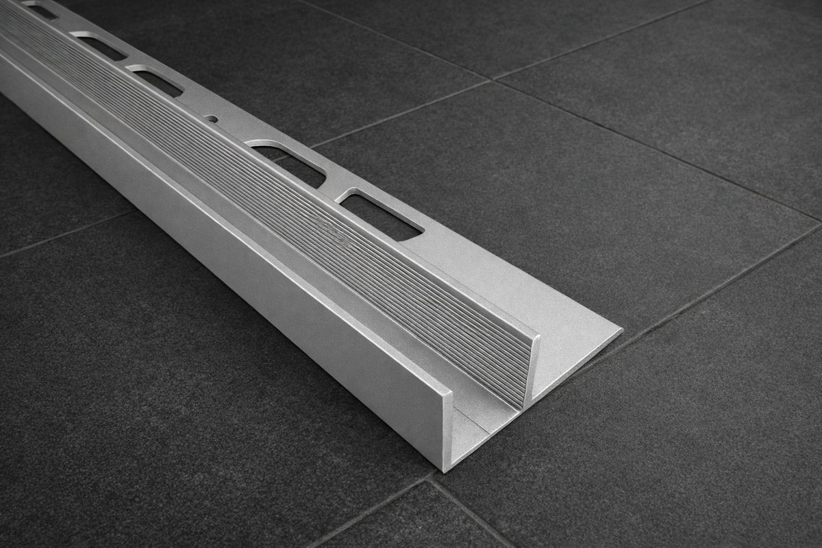 Alu-U-Winkelprofil mit Auflageschenkel für Fliesen – Für 8 oder 10 mm Glas – Typ PP-TGU1214