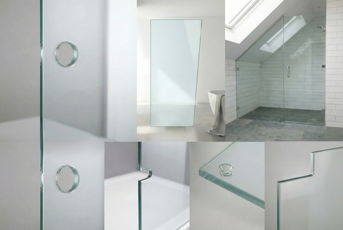 Bohrung im Glas | zylindrische Lochbohrung oder konische Senklochbohrung oder Randausschnitte, Eckausschnitte oder Schrägschnitte