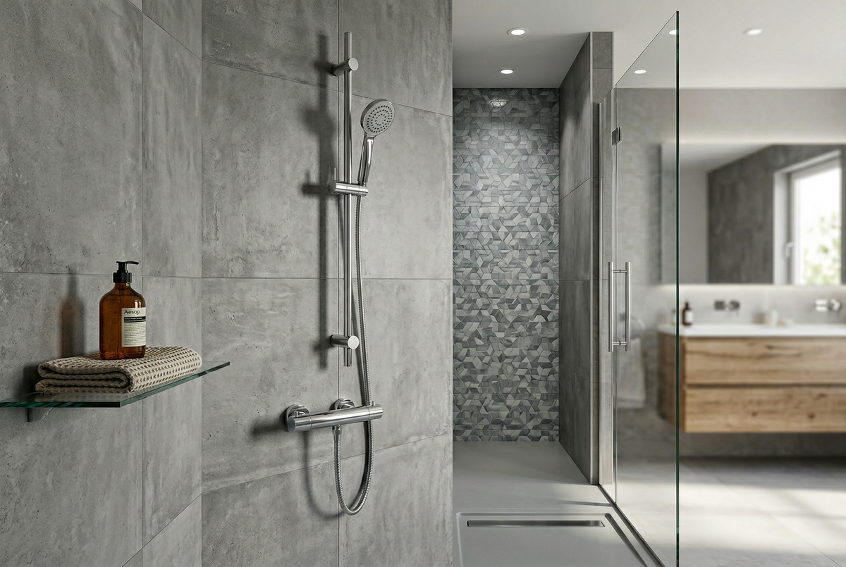 Vigour Brausegarnitur V1 mit 90 cm Stange – 1-fach Normalstrahl, Antikalk, Metallschlauch – Art.Nr. V1BG901