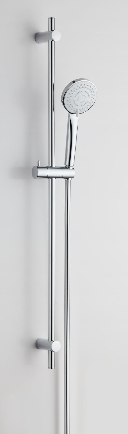 Brausegarnitur mit Handbrause – 3 Strahlarten, chrom, 900 mm Wandstange