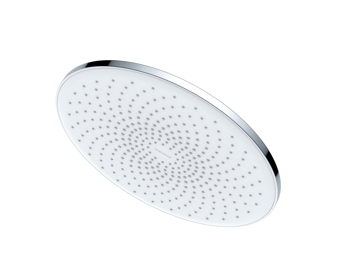 Vigour Kopfbrause V2 250 mm rund verchromt – Brausefläche weiß, 1/2" – Art.Nr. V22KB25R