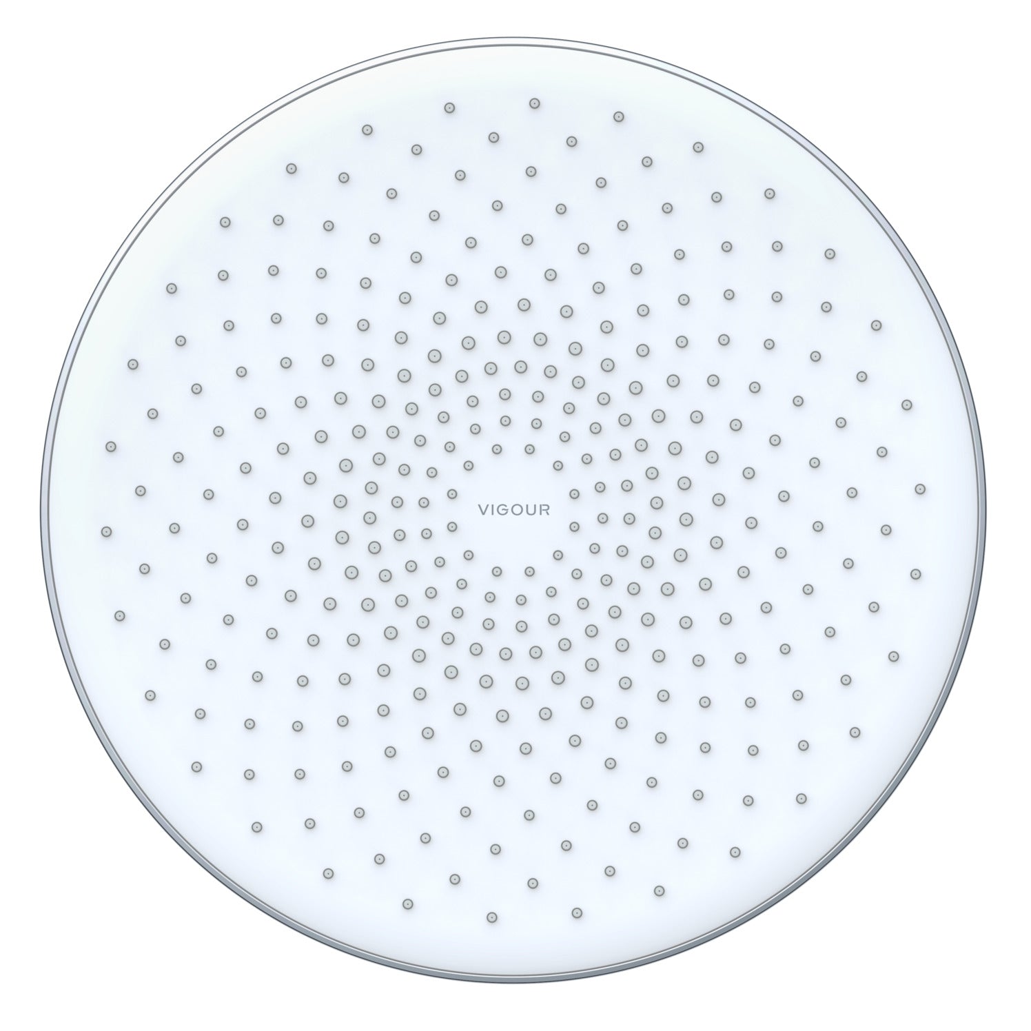 Vigour Kopfbrause V2 250 mm rund verchromt – Brausefläche weiß, 1/2" – Art.Nr. V22KB25R