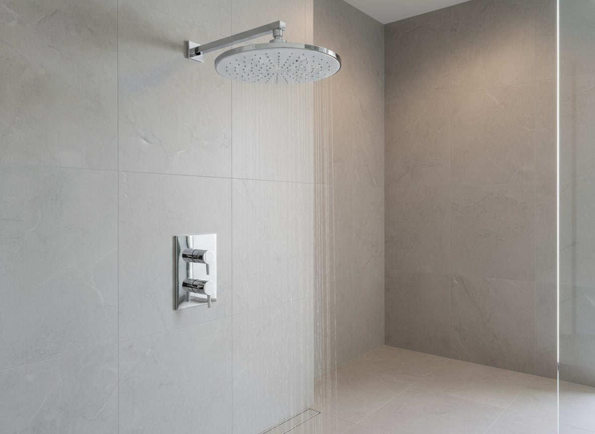 Vigour Kopfbrause V2 250 mm rund verchromt – Brausefläche weiß, 1/2" – Art.Nr. V22KB25R