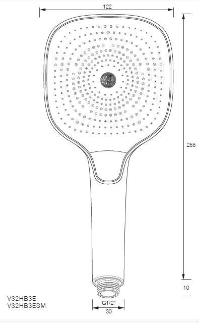 Vigour Handbrause V3 softedge verchromt – 3 Strahlarten, 130 mm, Antikalk – Art.Nr. V32HB3E