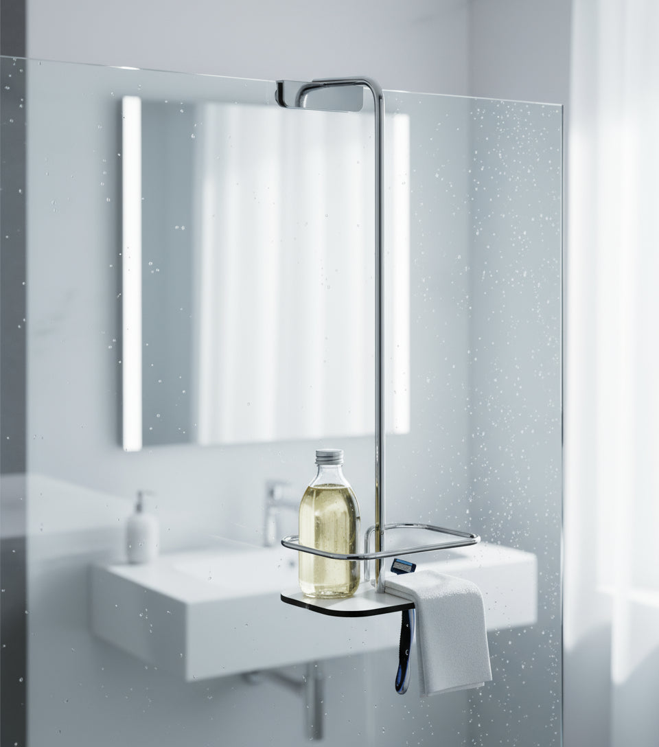 Vipa Duschablage mit innovativem Design, HPL, Glaswandmontage, 30950