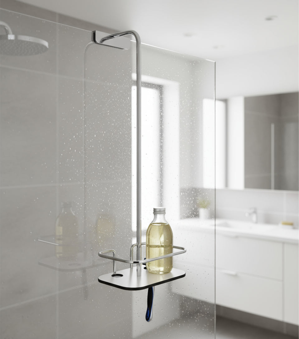 Vipa Duschablage mit innovativem Design, HPL, Glaswandmontage, 30950