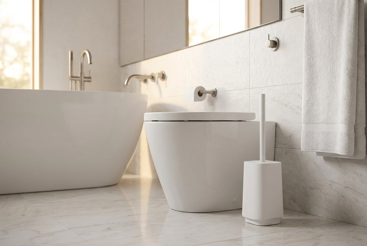 SATIN SQUARE WC Bürste mit Behälter – schlicht, hygienisch und hochwertig