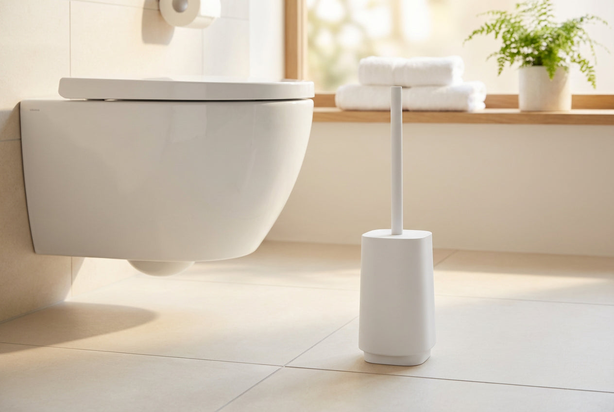 SATIN SQUARE WC Bürste mit Behälter – schlicht, hygienisch und hochwertig