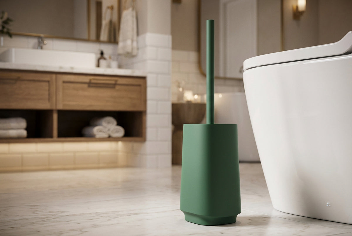 SATIN SQUARE WC Bürste mit Behälter – schlicht, hygienisch und hochwertig