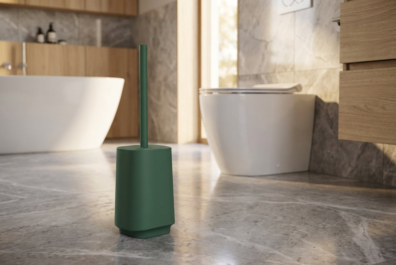 SATIN SQUARE WC Bürste mit Behälter – schlicht, hygienisch und hochwertig