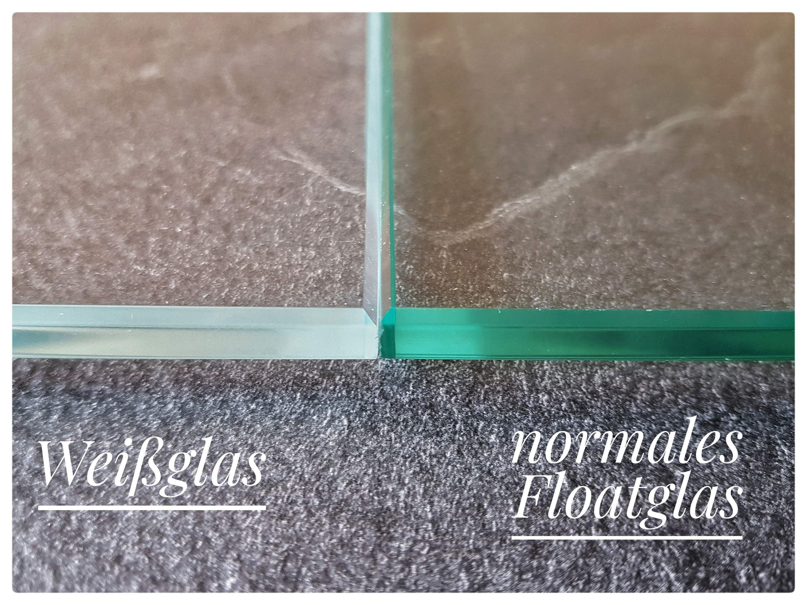 Mehrpreis für Weißglas (nahezu farbneutrales Glas ohne Grünstich)